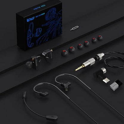 CVJ-Assassin IEM Wired Gaming Earbud,in Ear Monitor Headphone with Boom Mic - color: CVJ-Assassin-Black