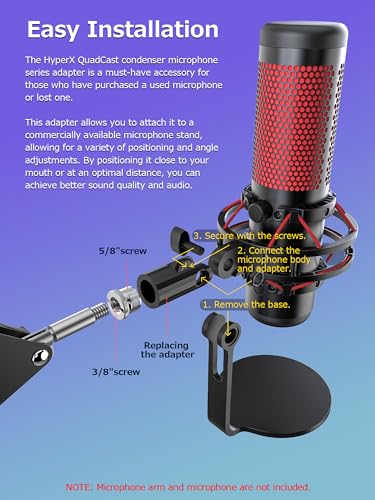 M05 Boom Arm, 360° Rotatable Microphone Stand with Desk Mount (QuadCast Adapter) - color: QuadCast Adapter
