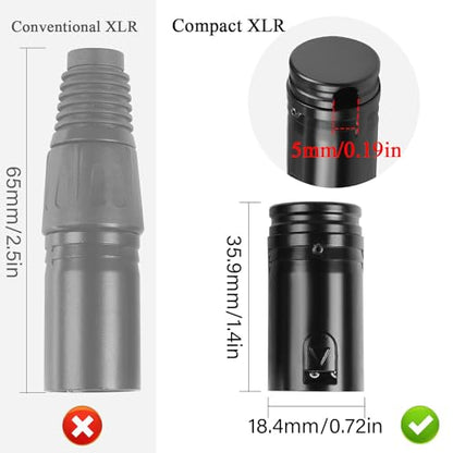 QIANRENON Compact XLR Microphone Solder Adapter - Gold Plated 3Pin Male Connector, Adjustable 90 Right Angle Audio Plug for DIY Thin Cable Corner Connection, Includes Spanner - style: Male