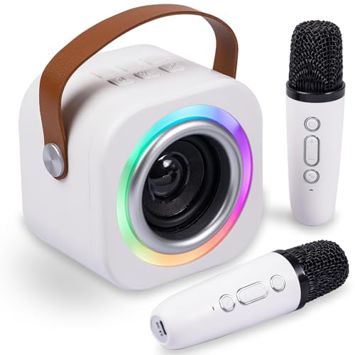 Mini Karaoke Machine for Kids, Birthday Gifts Toys for Girls Ages 3-12 - color: Off white