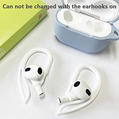 2 Pairs Ear Hook Compatible with AirPods Pro 3 2 1 Gen, YINVA Multi-Dimensional Adjustable Ear Holder (White+Transparent) - color: White+Transparent