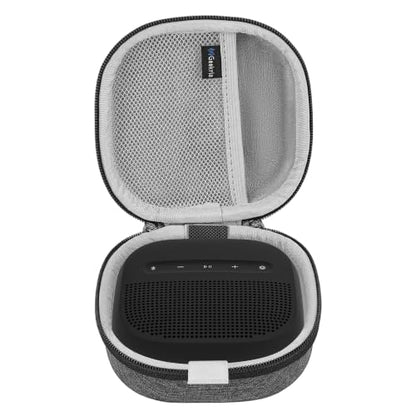 Geekria Hard Shell Carrying Case Compatible with Bose SoundLink Micro II Bluetooth Speaker, Portable Travel Bag with Cable Storage, Protective Cover with Keychain Hook (Dark Grey) - color: Dark Grey