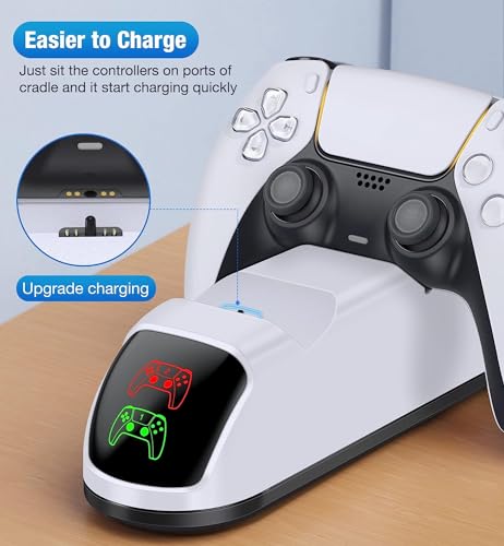 for PS5 Controller Charging Station, for PlayStation 5 Dualsense Charger - color: White