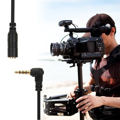 Joyzan TRS to TRRS Adapter Cable, 3.5mm Microphone Audio Headset Adapter | Female to Male Headphones Converter Cords DSLR Camera PC Laptop Smartphone Tablet Recorders Computer Camcorders Mixers