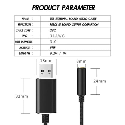USB to 3.5mm Headphone and Microphone Jack Audio Adapter with 3.5mm Combo Aux Stereo Converter for Headset Mac PS4 PC Laptop Desktops External Sound Card Audio for Windows (100cm, Black) - color: black