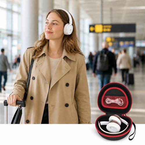 Headphone Case for Picun B8 P26/ for Beats Solo 4, Studio Pro, Solo3, Studio3 On-Ear Headphones More Foldable Bluetooth Wireless Headset (Extra Large) - Black - color: Black