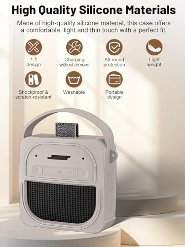 Silicone Protective Case for Bose SoundLink Micro (2nd Gen) Bluetooth Speaker, Full-Body Protective Cover with Precise Cutout, Shockproof Dustproof Protector Sleeve & Scratch-Resistant Sleeve[Grey] - color: Grey