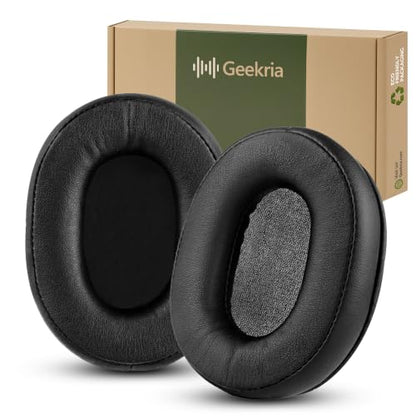 Geekria QuickFit Replacement Ear Pads Compatible with Audio Technica ATH-M50X, M50XBT, M50xBT2, M50x ENSO, M50, M40X, M30, M20, AR5BT Headphones, Ear Cushions with Video Guide (Black) - color: Black