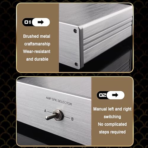 HiFi Lossless Audio Source Input Signal Switcher - 4 in 1 Out & 2 in 1 Out RCA Stereo Selector Box for Sound Bar, Headphones, Turntable - No Power Required - color: Silver
