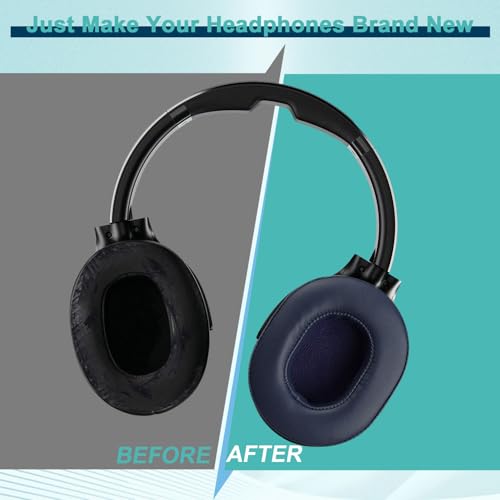 HAOMUK Replacement Ear Pads for Skullcandy Crusher Wireless/Evo/ANC Hesh 3/EVO/ANC, Headphones Ear Cushions, Headset Earpads, Ear Cups Cover-Blue - color: Blue