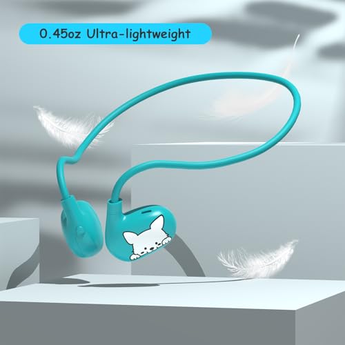 Kids Headphones, LK15 Open Ear Bluetooth Headphones with Air Conduction | Ultra-light, 85dB Volume Limiting Wireless headphone for Children Teens Boys Girls (Blue) - color: Blue
