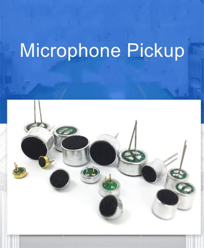 20Pcs 50DB Cylindrical Electret Condenser Microphone Pickup, 6mm x 5mm | Electret Condenser Mic with 2 Pin for Arduino, PCB Sound Recording