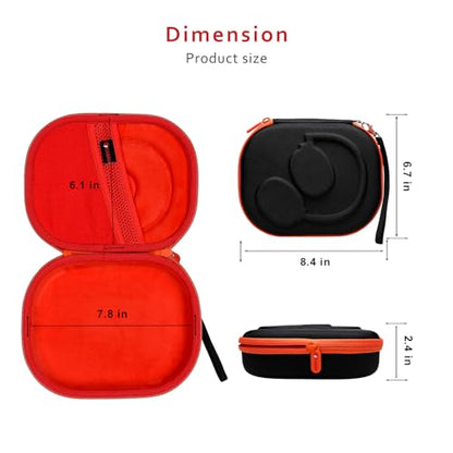 XANAD Hard Case for JBL Tune 720BT/770NC/710BT/760NC/700BT/750BT/510BT/660NC/520BT/500/E45BT and JBL Live 770NC/660NC/650BT/460NC/670NC/400BT/500BT and Wireless Headphone,Orang Red - color: Black Outside+Orange Inside
