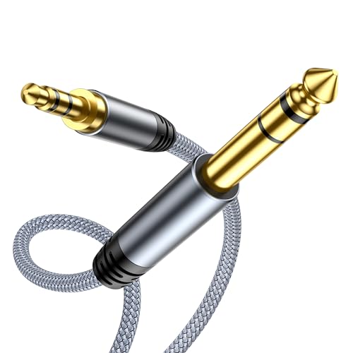 Highwings 3.5mm to 6.35mm Stereo Audio Cable - 15 ft, 1/4 to 1/8 | TRS Bidirectional Stereo Audio Cable Jack for Guitar, Home Theater Devices, Speaker and Amplifiers - size: 15FT