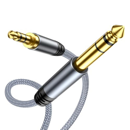 Highwings 3.5mm to 6.35mm Stereo Audio Cable - 10 ft, 1/4 to 1/8 | TRS Bidirectional Stereo Audio Cable Jack for Guitar, Home Theater Devices, Speaker and Amplifiers - size: 10FT