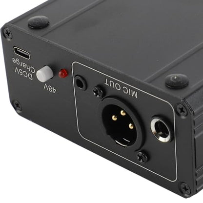 Microphone Preamp, High Gain 48V Mic Gain Booster, Low Noise Power XLR Output Mic Preamplifier, for Dynamic and Condenser Microphones Booster