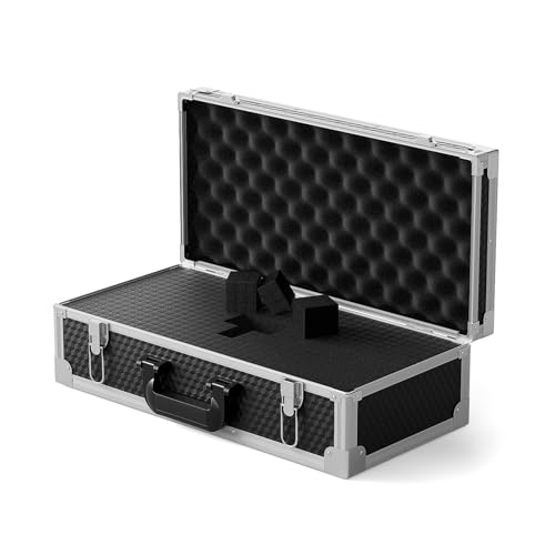 Phenyx Pro Large Carrying Case with Customizable Pre-Diced Foam PCSE-L | Aluminum Alloy Frame, Large Gear Storage, Quad-Channel Wireless Mic Systems, Camera Gear Transport - size: Large (20.3×10×5.9 Inch)
