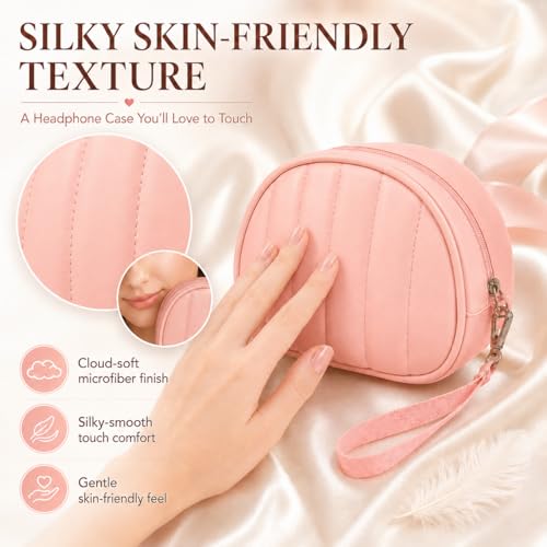 Soft-Touch Headphone Case for Sony, for JBL and for BERIBES-Pink - color: PINK
