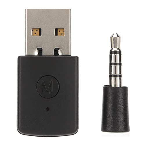POCREATION Bluetooth USB Adapter for PS5 Gaming, Dual Mode Wireless Audio Transmitter Receiver, Plug & Play Bluetooth Dongle for Console Voice Chat, PS5 Controller, PC, 3.5mm Mic, Long Range