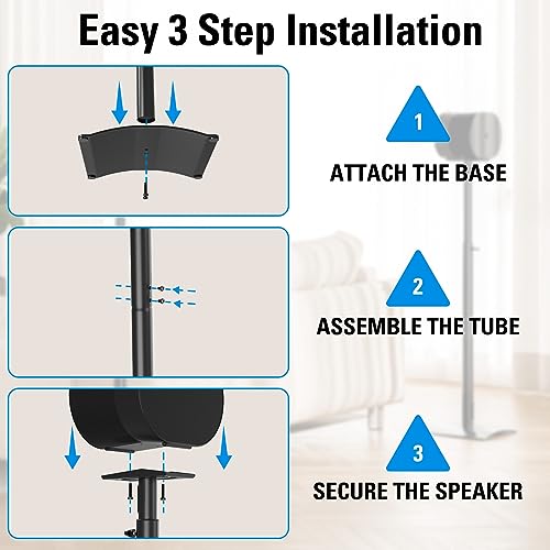 Mounting Dream Speaker Stands for Sonos Era 300, Height Adjustable Up to 42.4'', Set of 2 Surround Sound Speaker Stand with Cable Management for Sonos Era 300 Wireless Speaker,13.2 LBS Loading MD5416 - size: Pair,ForSonos Era 300 Speaker