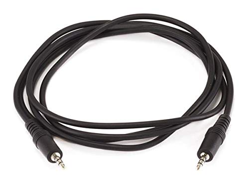 Monoprice 3.5mm Stereo Audio Cable, Male to Male, 6 Feet, Black, 1 Count (Pack of 1) - size: 1 Count (Pack of 1)