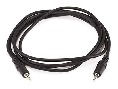 Monoprice 3.5mm Stereo Audio Cable, Male to Male, 6 Feet, Black, 1 Count (Pack of 1) - size: 1 Count (Pack of 1)