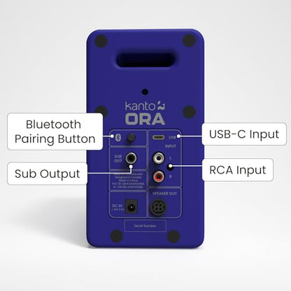 Kanto ORAML 100W Powered Reference Desktop Computer Speakers with Bluetooth 5.0 and USB-C Input | Bi-Amplified | 100 Hz Automatic Crossover | Reference Quality Sound | Pair | Purple - color: Purple, size: 3" Woofer - 100 Watts