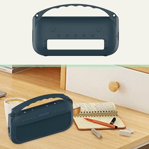JCHPINE Silicone Cover Case for Bose SoundLink Flex Speaker 2nd Gen | Accessories Compatible with Bose SoundLink Flex 2, Protective Case with Shoulder Strap (Twilight Blue) - color: Twilight Blue