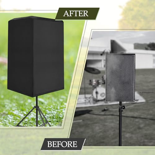 Protective Speaker Cover Dust-Proof Audio Equipment Shield Upright Speaker Bag for Outdoor, Multiple Sizes, Black(19 * 20 * 30inch)