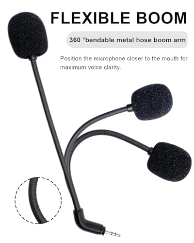 Replacement Microphone for Turtle Beach Recon 500 Gaming Headsets Noise Cancelling Crystal Clear Voice Boom Mic for Switch PS5 PS4 Mac PC Computer, 2.5 mm Jack