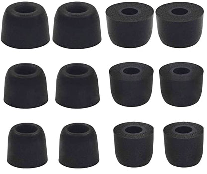 Earbud Memory Foam Tips Earbuds Replacement Tips Ear Tips Earbuds Foam Eartips Compatible with Sony Headphones, S/M/L 6 Pairs, Foam Black