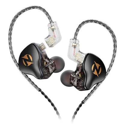 AK9 PRO Wired IEM Earbuds, Hi-Res Audio, 11mm Dynamic Driver, Detachable 2-Pin Cable, Noise Isolating in-Ear Monitors for Music, Gaming & Smartphones - color: Black