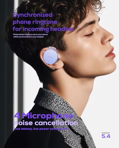 Wireless Earbuds with Ear Hooks, 52Hrs Playtime, Open Ear Earbuds