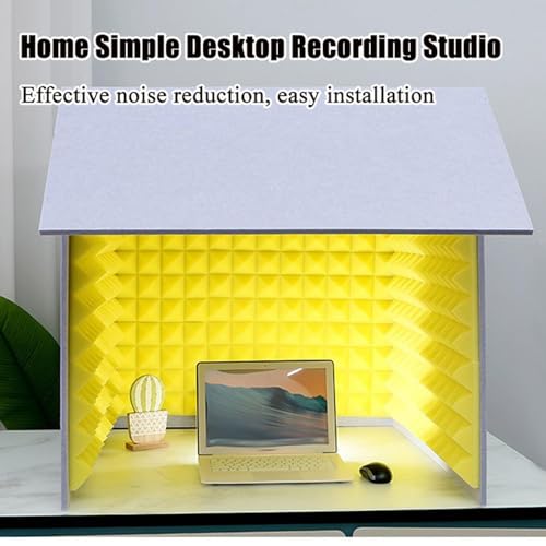 Soundproof Isolation Shield,60 * 60cm Portable Vocal Booth Box, Microphone Absorbing Shield for Private Space, Desktop Soundproof Cover (Blue) - color: Blue