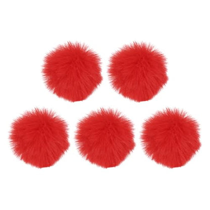 MECCANIXITY Furry Microphone Windscreen 10mm x 55mm Mic Cover Windshield for Indoor Outdoor Microphone Red 5 Pack - color: Red