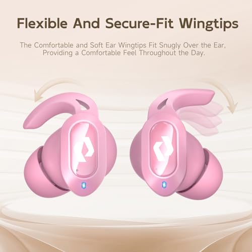 Wireless Ear buds Bluetooth Earbuds Stereo Bass Built in Mic Headphones LED | Power Display Waterproof Wireless Charging Case 64H Playback for iPhone Android Phones Computer Sports Gaming Workout Running - color: Pink