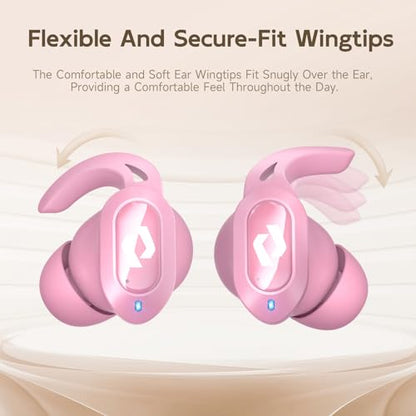 Wireless Ear buds Bluetooth Earbuds Stereo Bass Built in Mic Headphones LED | Power Display Waterproof Wireless Charging Case 64H Playback for iPhone Android Phones Computer Sports Gaming Workout Running - color: Pink