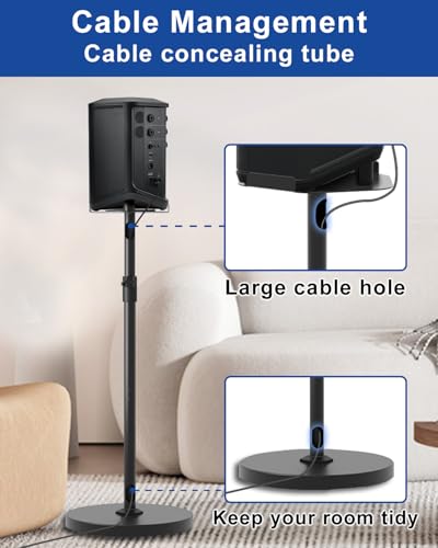 Pack of 2 Height Adjustable Speaker Stand for Bose S1 Pro/S1 Pro Plus Floor Stand, Extends 45" to 54", Holds up to 20LBS, Heavy Duty Speakers Stands for Bose, with Screws