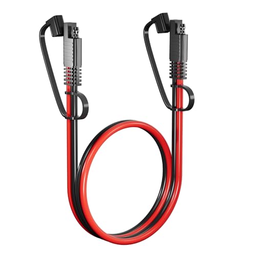 SAE 연장 케이블 12AWG 1.9m(3.3피트) 자동차 RV 태양열용 | SAE to SAE 연장 코드, 12AWG 순수 구리, 1.9m(3.3피트), 이중 PVC 재킷, 자동차/RV/트럭/보트/태양열용, 더스트 캡 포함, - size: 3.3피트