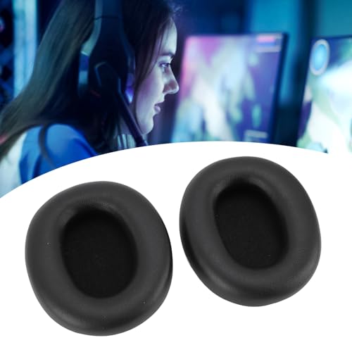 Earpads for 2, Protein Leather Memory Foam Replacement Ear Pads Soft and Stretchable with Noise Isolation Added Thickness