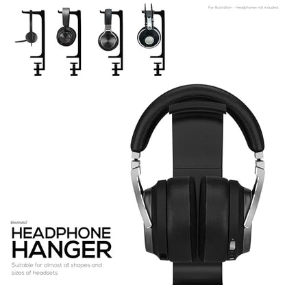 BRAINWAVZ The Dillard - Side Desk Headphone Stand, Suitable for All Headsets, Clamps to Table, Save Space & Store Your Headphones Safely