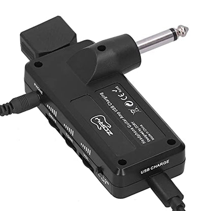 Guitar Bass Headphone Amplifier, Electric with Audio USB Chargable Portable Mini Amplificador Guitarra de Auriculares para Cable Adapter Charging Accessories Amps Pocket