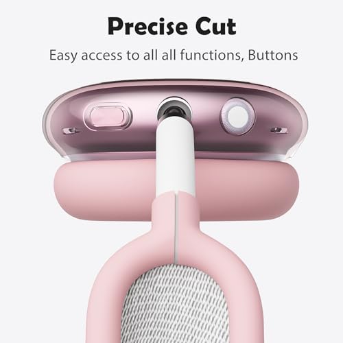 for AirPods Max Headphones Christmas Ear Covers for AirPods Max 2 | Cute Bow Clear Ear Cups Cover | Pink Silicone Ear Pad Case Headband Cover for Apple AirPods Max 2/1 (2026/2024/2020) - color: Pink Bow A/Pink