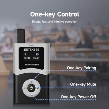 Retekess T130U(4nd Gen T130)Tour Guide System, Translation System(1TX 15RX) | for Church,School,Travel, with 17-Slot Charge Case, Digital mode, 200M, 40H, Less Interference voice, Wireless connection - style: 15 with Charge Case