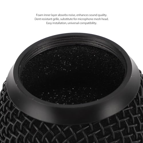 Mic Grille Replacement, Metal Microphone Grille Ball with Inner Foam, Microphone Ball Mesh Grill Parts for SM58 SM58S SM58LC BETA58 BETA58A SA M30 SV100 UT2 PGX24 SLX4
