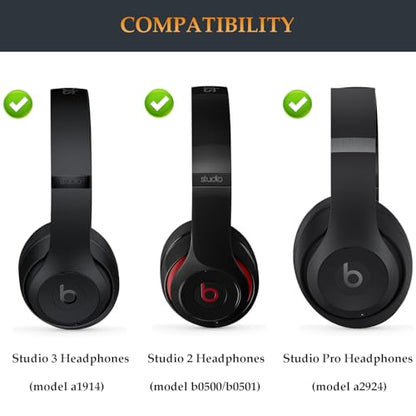 Beat Studio 3 Headband and Hinge Same as the OEM Arch Band + Hinges Parts Replacement for Beats by Dre Studio3/A1914, Studio2 Wired/Wireless (B0500/B0501), Studio Pro/A2924 Headphones (Black) - color: Black