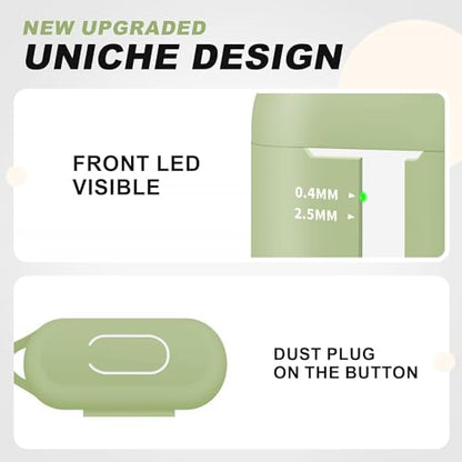 for AirPods Case Cover, Come with Cleaner Kit, Soft Silicone Protective Cover with Buckle, Compatible with Apple AirPods 2nd 1st Generation Charging Case, Front LED Visible, Matcha Green - color: B4-Matcha Green
