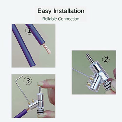 Viborg 4X Banana Plugs Rhodium Plated 45° Angled Screw Locking Speaker Connectors for Sound Systems - color: Rhoidum
