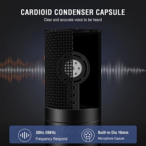 FIFINE K669C XLR Condenser Microphone for Recording, Podcast | Cardioid Studio Mic for Voice-Over, Streaming, Vocals, Compatible with Audio Mixer/Audio Interface
