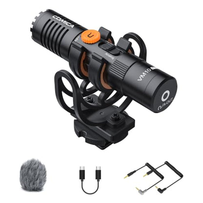 COMICA VM10PRO Universal Video Microphone for Camera, iPhone, Android Phone | 3.5mm/USB-C Analog/Digital Output, Noise Cancellation, Super Cardioid Pickup, Professional Video Mic for YouTube TikTok Vlog